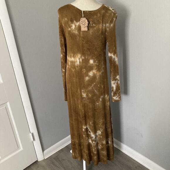 NWT Natural Life Dress Tie Dye Long Sleeve Maxi Pockets Boho Rayon Size S - Picture 3 of 14
